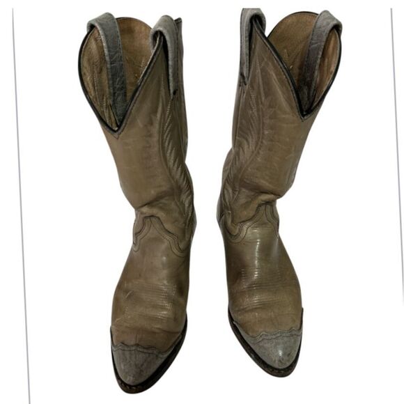 Green Western Cowboy Boots Distressed Leather Ranch Riding Boots, Size‎ 9. - Picture 1 of 10